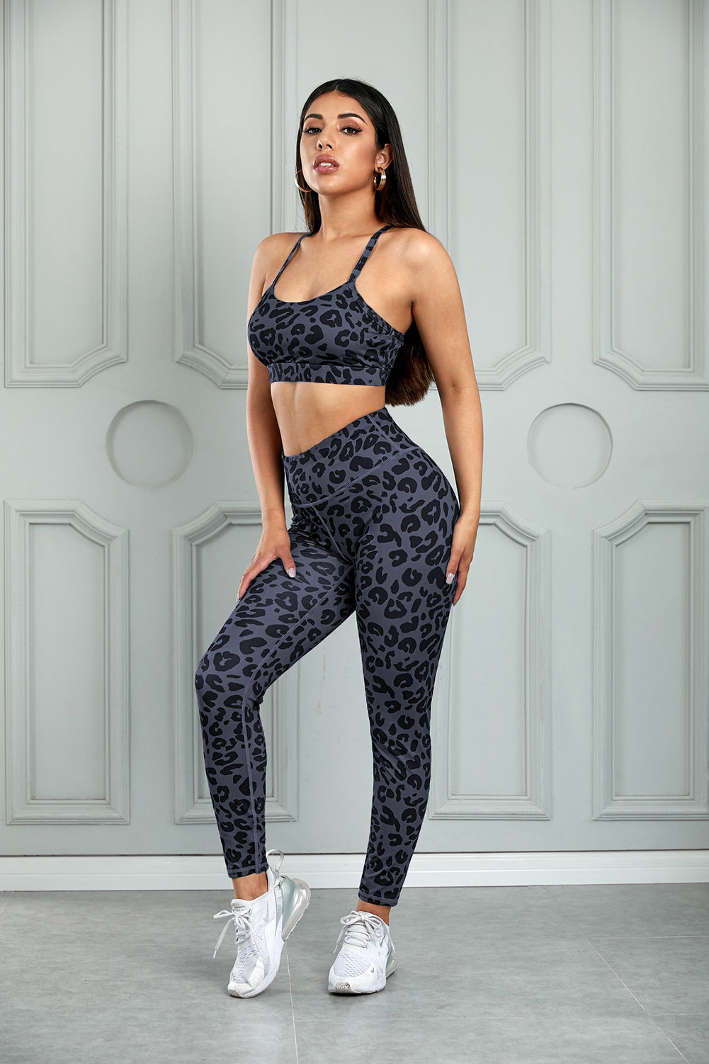 Leopard Cutout Sports Bra and Leggings Set - Premium  from Momma Done Gone Crafty- Just $59.99! Shop now at Momma Done Gone Crafty