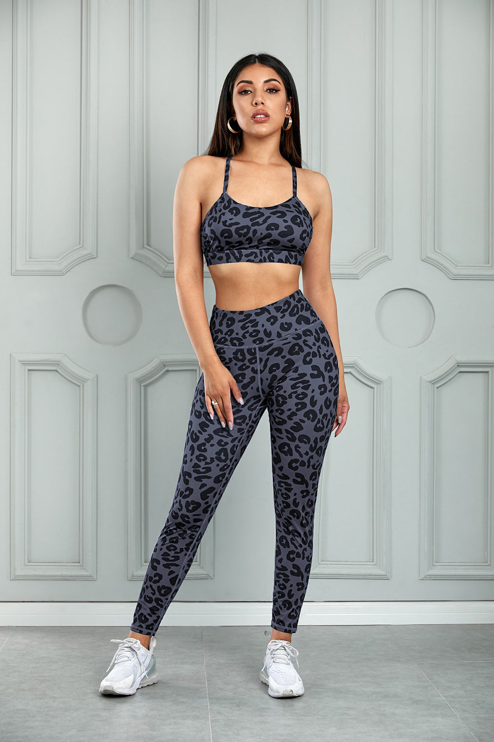 Leopard Cutout Sports Bra and Leggings Set - Premium  from Momma Done Gone Crafty- Just $59.99! Shop now at Momma Done Gone Crafty