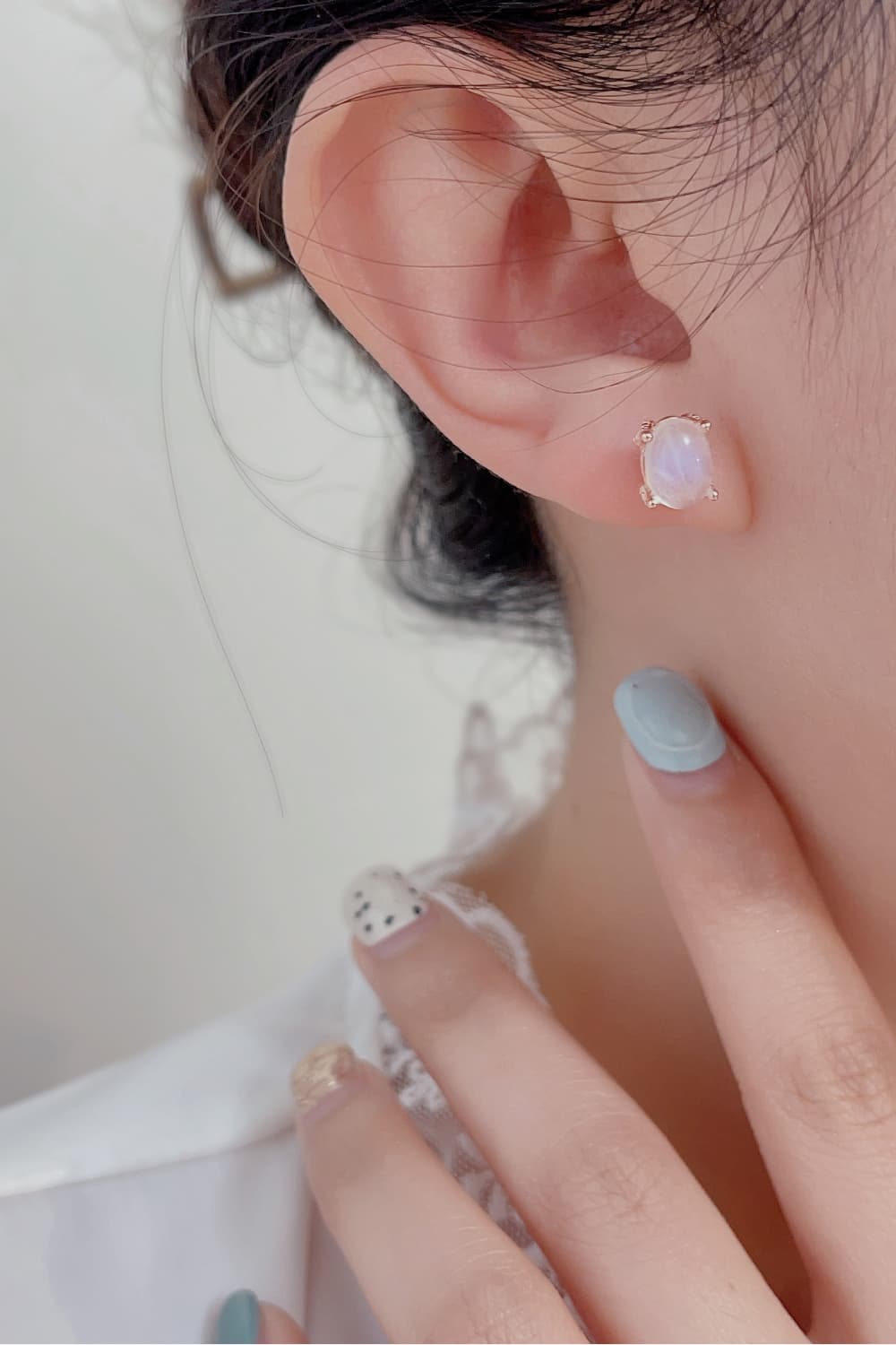 High Quality Natural Moonstone 925 Sterling Silver Stud Earrings - Premium  from Momma Done Gone Crafty- Just $51.99! Shop now at Momma Done Gone Crafty