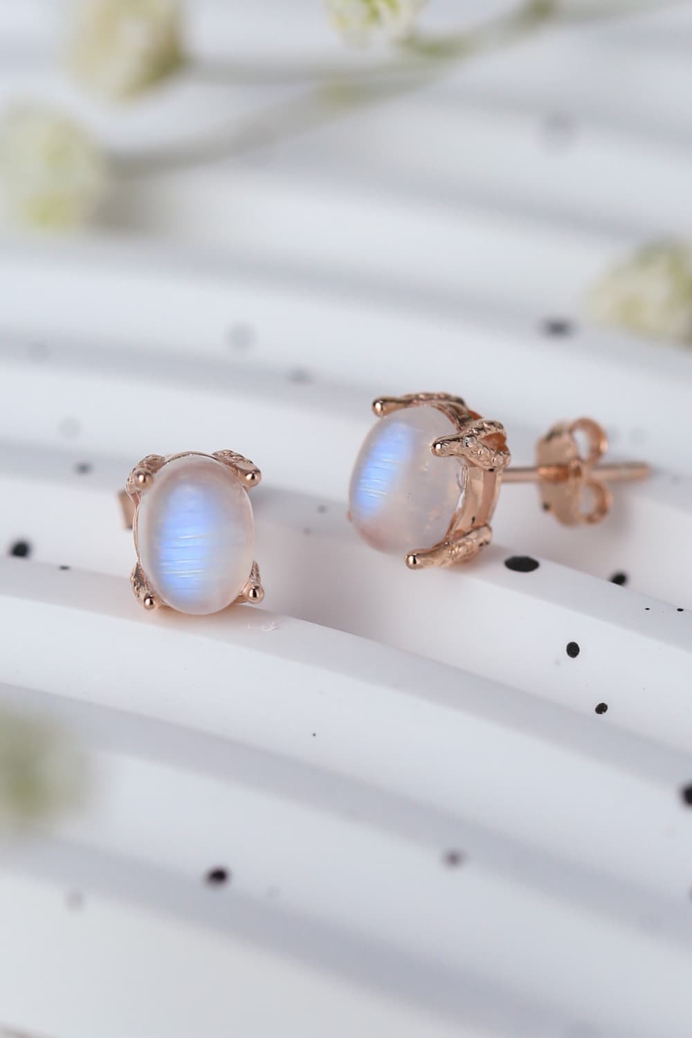 High Quality Natural Moonstone 925 Sterling Silver Stud Earrings - Premium  from Momma Done Gone Crafty- Just $51.99! Shop now at Momma Done Gone Crafty