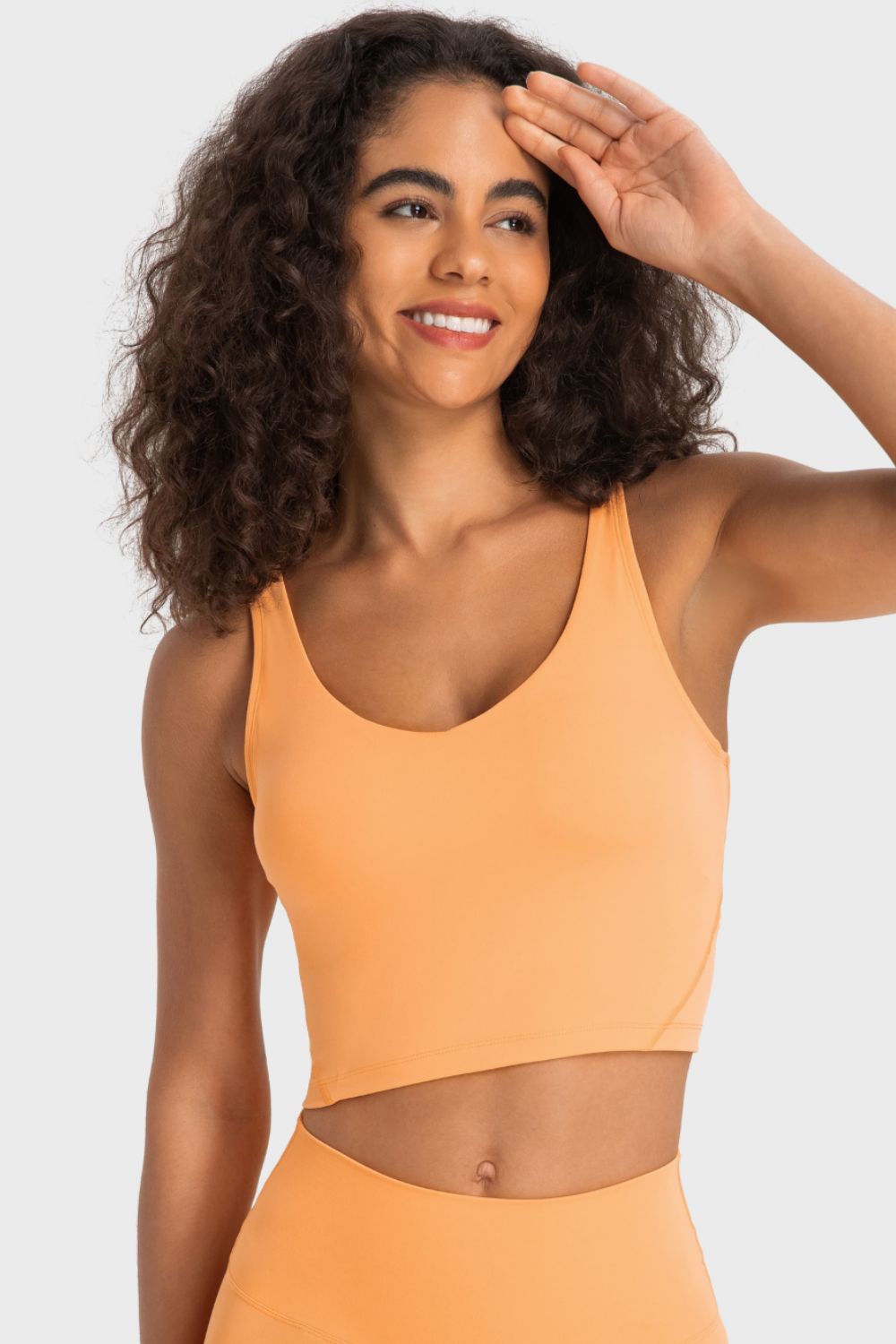 Deep V-Neck Crop Sports Bra - Premium  from Momma Done Gone Crafty- Just $29.99! Shop now at Momma Done Gone Crafty