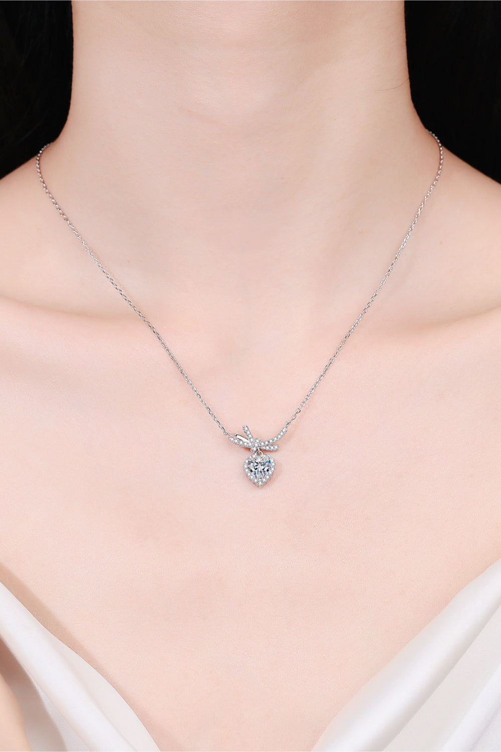 1 Carat Moissanite Heart Pendant Necklace - Premium  from Momma Done Gone Crafty- Just $92.99! Shop now at Momma Done Gone Crafty