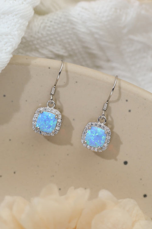 Opal Square Drop Earrings - Premium  from Momma Done Gone Crafty- Just $52.99! Shop now at Momma Done Gone Crafty