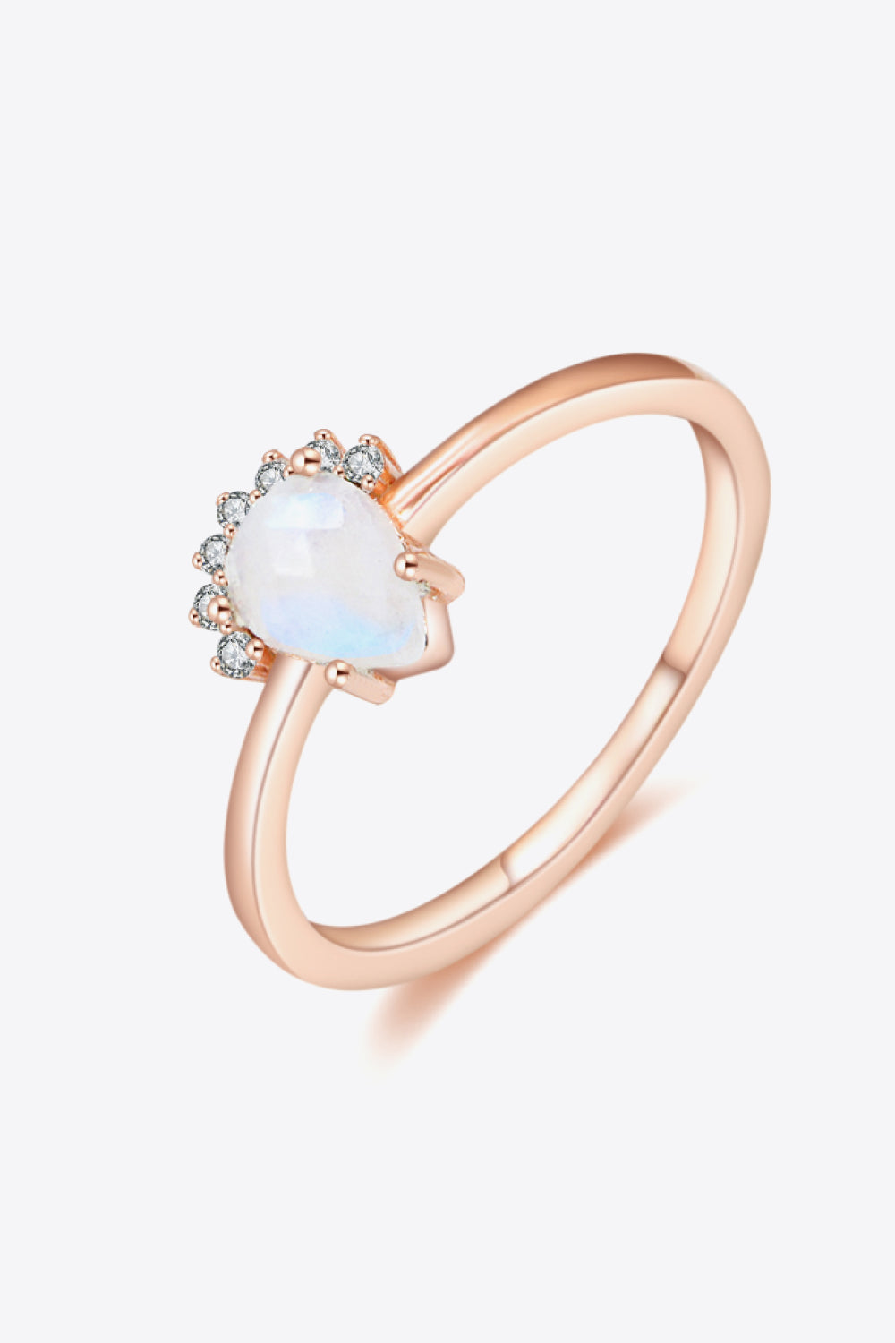 18K Rose Gold-Plated Pear Shape Natural Moonstone Ring - Premium  from Momma Done Gone Crafty- Just $41.99! Shop now at Momma Done Gone Crafty