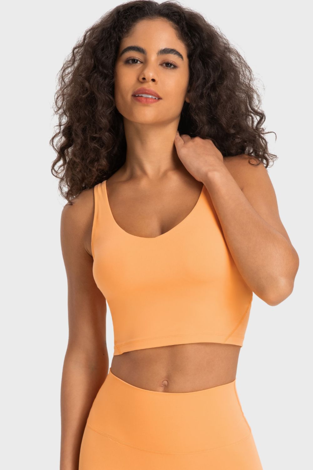 Deep V-Neck Crop Sports Bra - Premium  from Momma Done Gone Crafty- Just $25.99! Shop now at Momma Done Gone Crafty