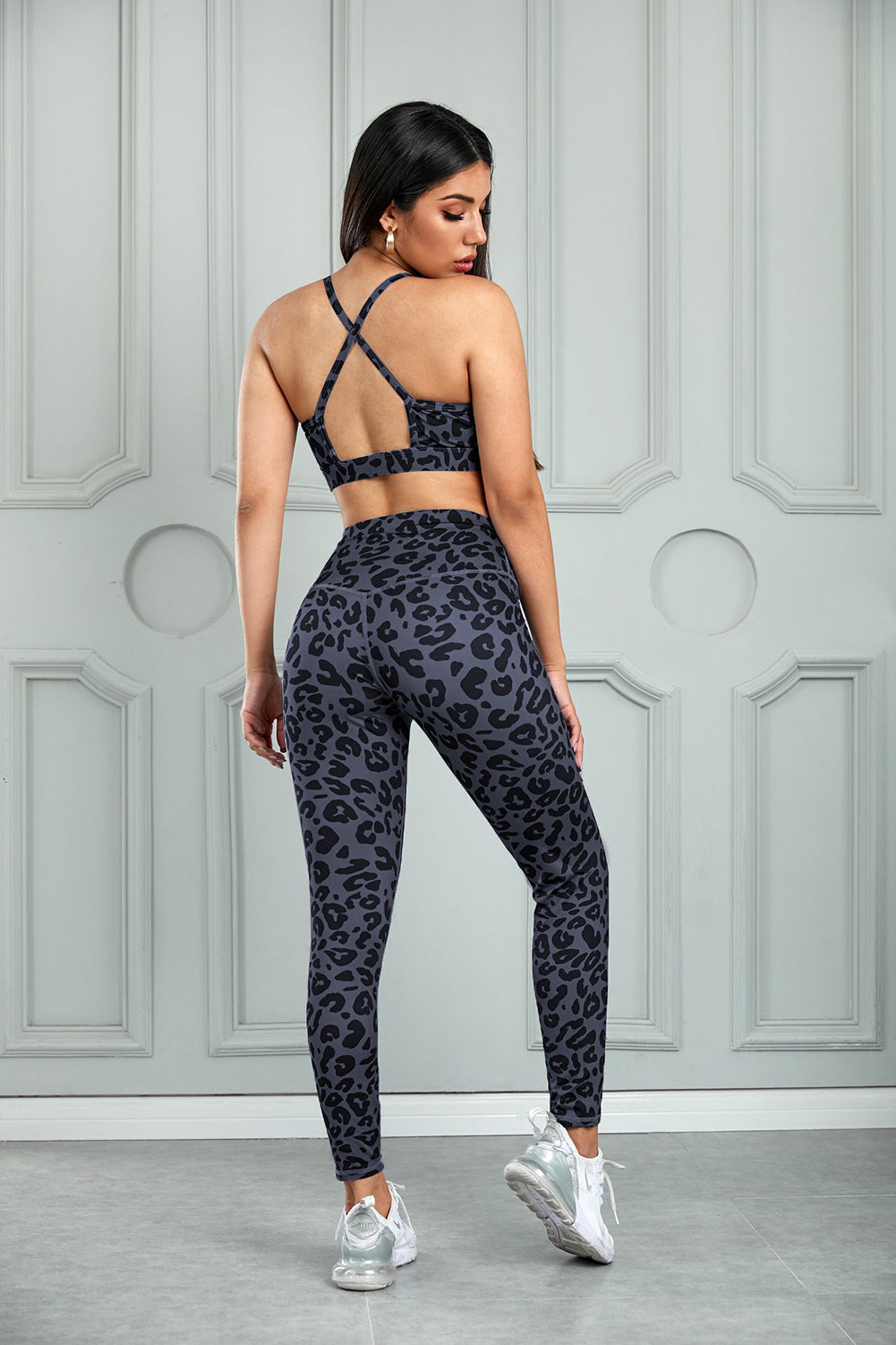 Leopard Cutout Sports Bra and Leggings Set - Premium  from Momma Done Gone Crafty- Just $59.99! Shop now at Momma Done Gone Crafty