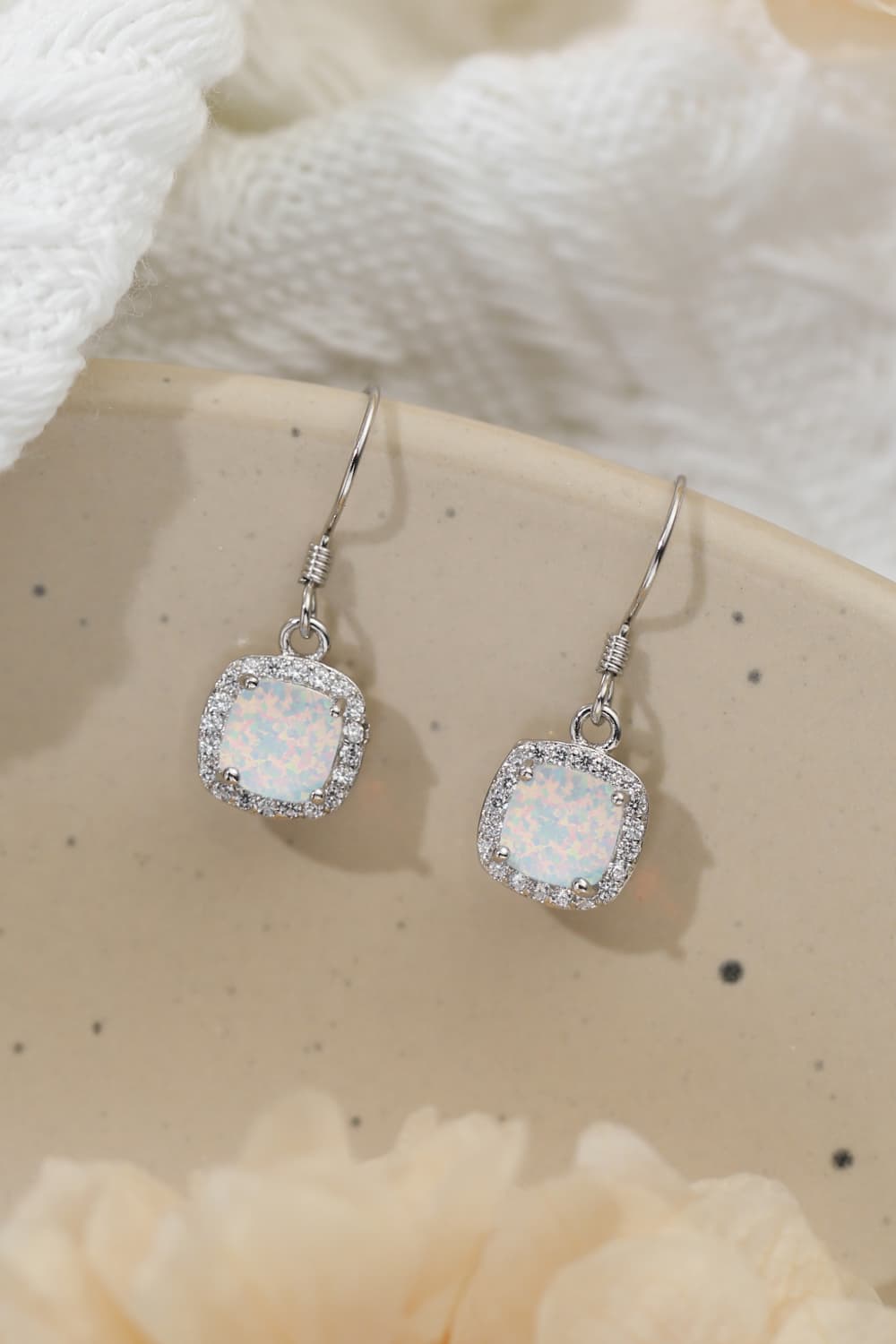 Opal Square Drop Earrings - Premium  from Momma Done Gone Crafty- Just $52.99! Shop now at Momma Done Gone Crafty