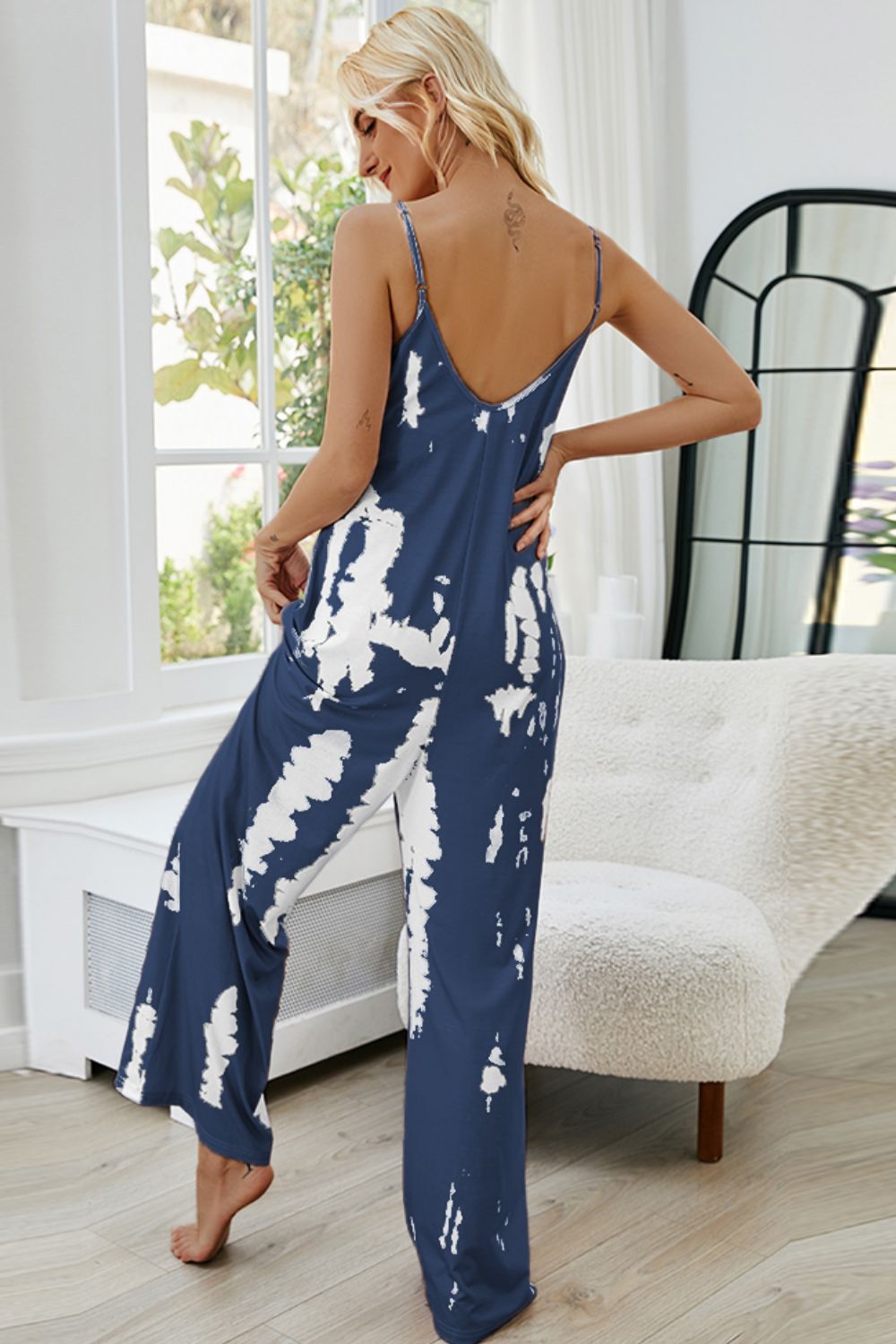 Tie-Dye Spaghetti Strap Jumpsuit with Pockets - Premium  from Momma Done Gone Crafty- Just $28! Shop now at Momma Done Gone Crafty