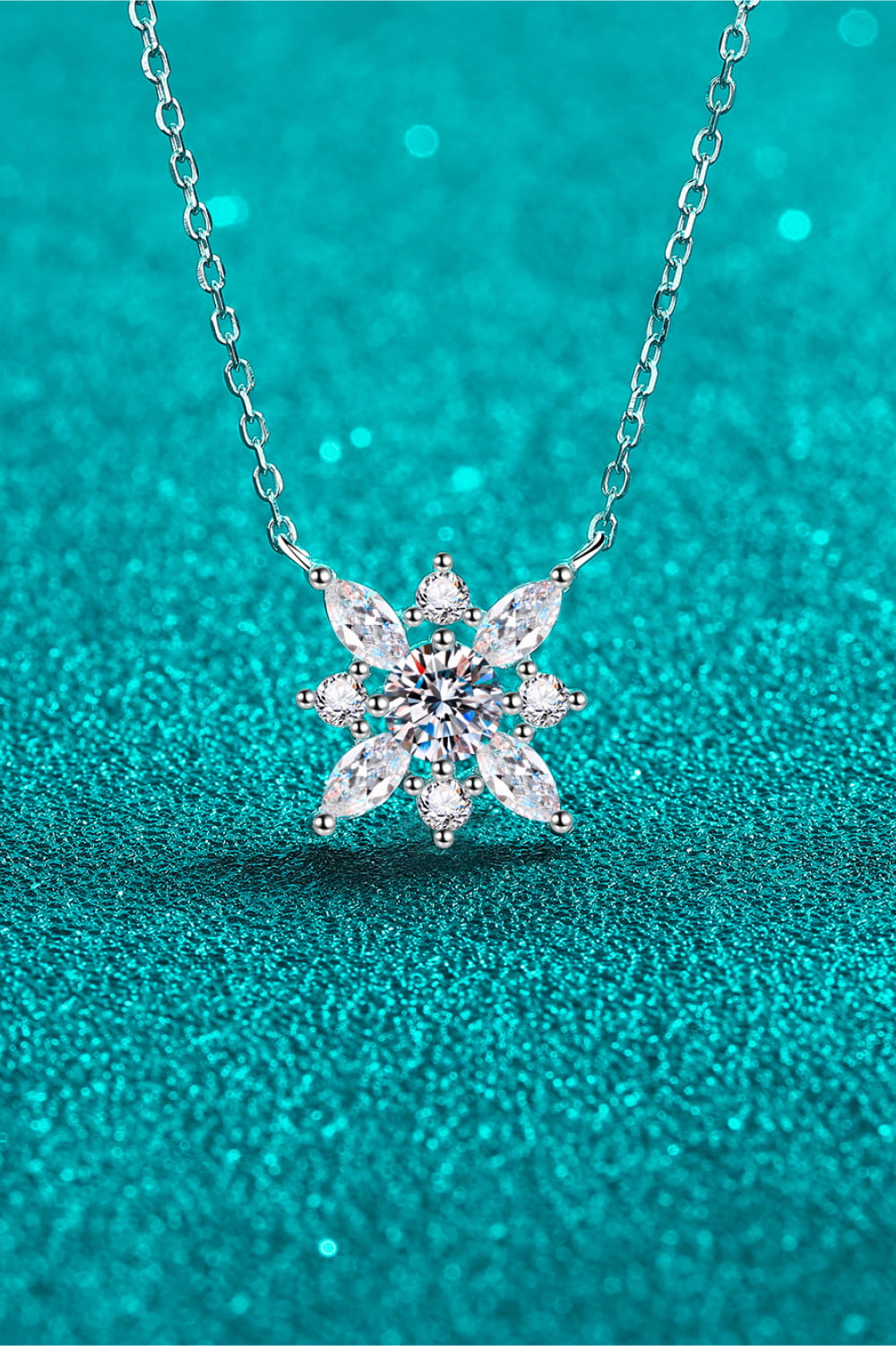 Moissanite Rhodium-Plated Necklace - Premium  from Momma Done Gone Crafty- Just $66.99! Shop now at Momma Done Gone Crafty