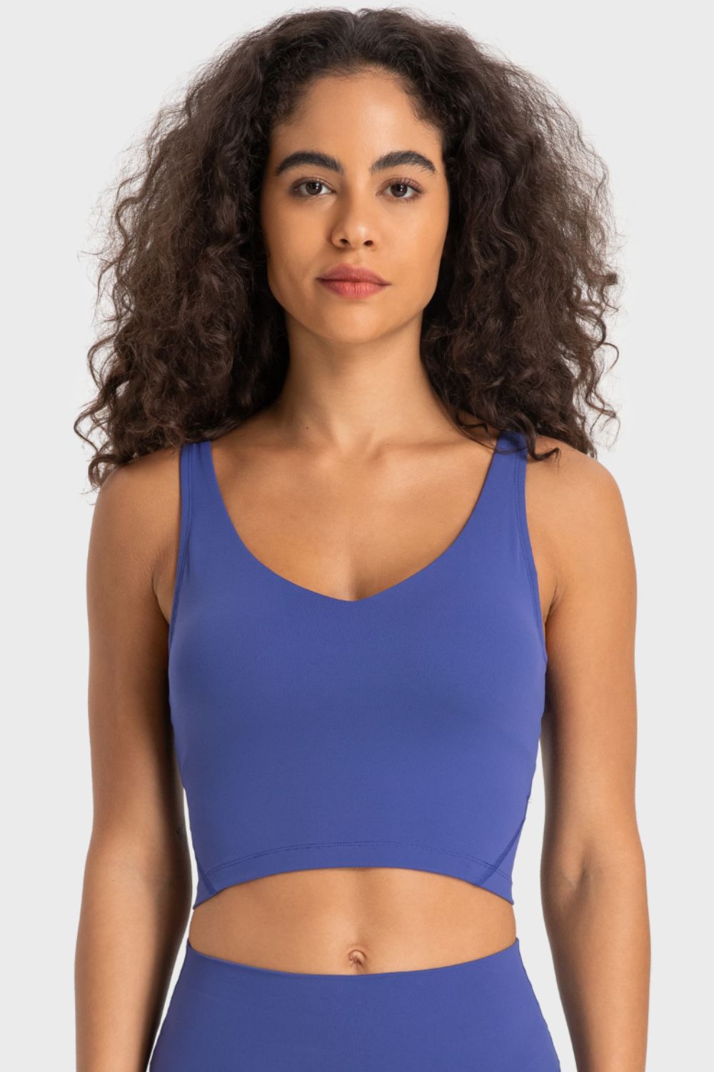 Deep V-Neck Crop Sports Bra - Premium  from Momma Done Gone Crafty- Just $29.99! Shop now at Momma Done Gone Crafty