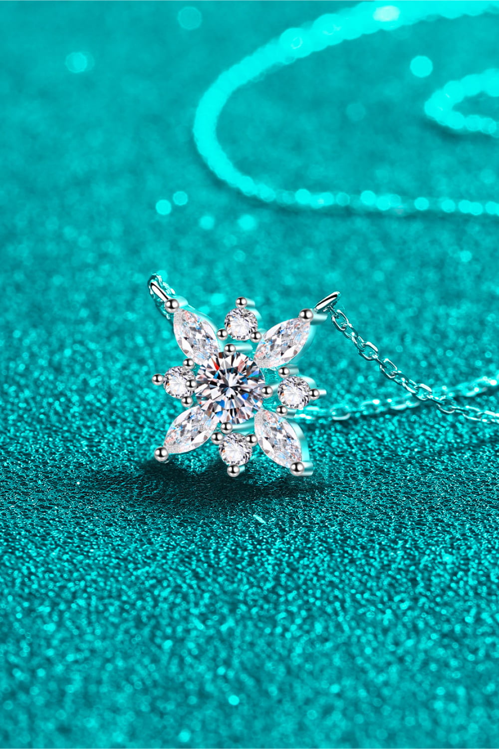 Moissanite Rhodium-Plated Necklace - Premium  from Momma Done Gone Crafty- Just $66.99! Shop now at Momma Done Gone Crafty