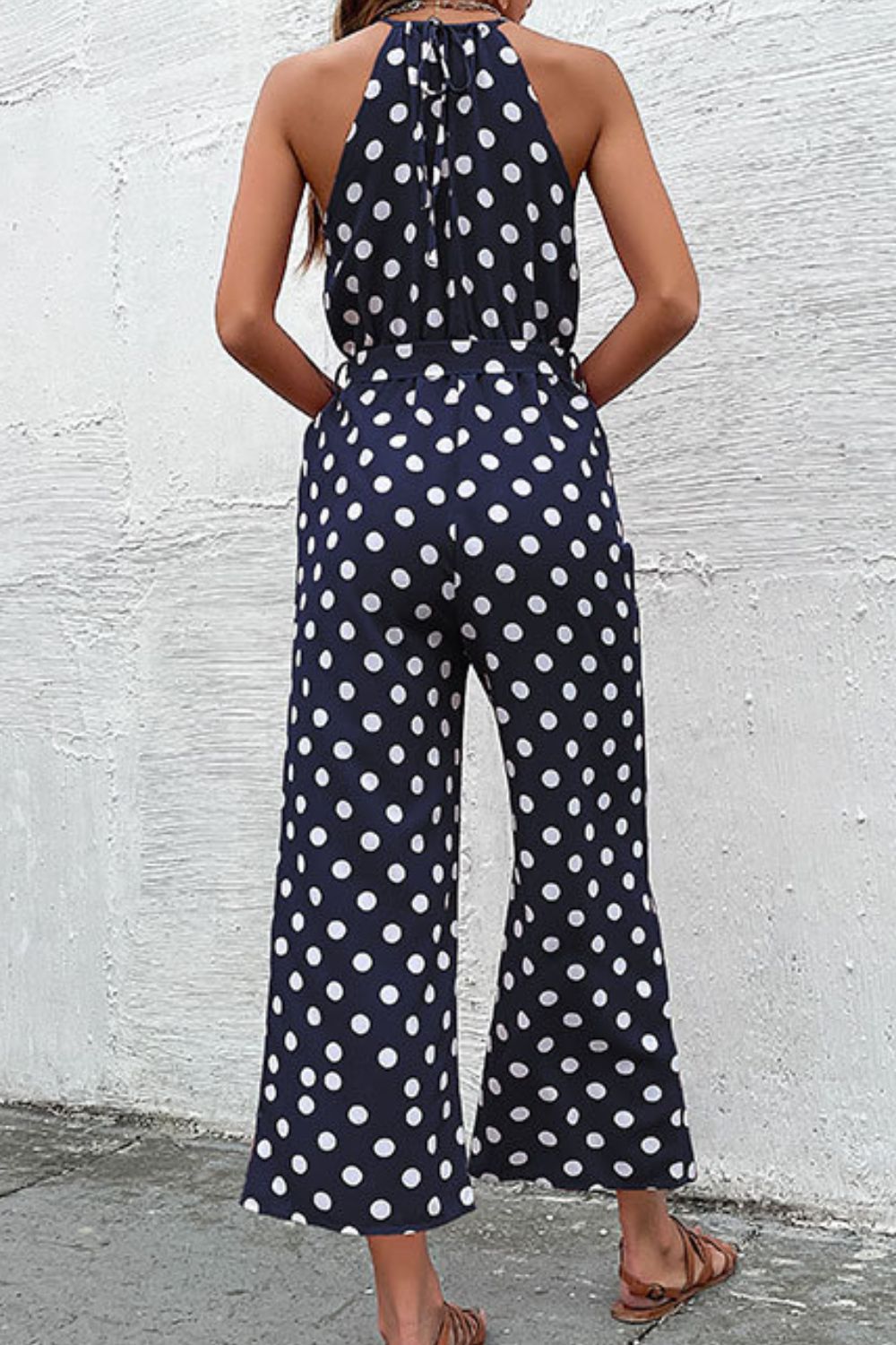 Polka Dot Grecian Wide Leg Jumpsuit - Premium  from Momma Done Gone Crafty- Just $43.99! Shop now at Momma Done Gone Crafty