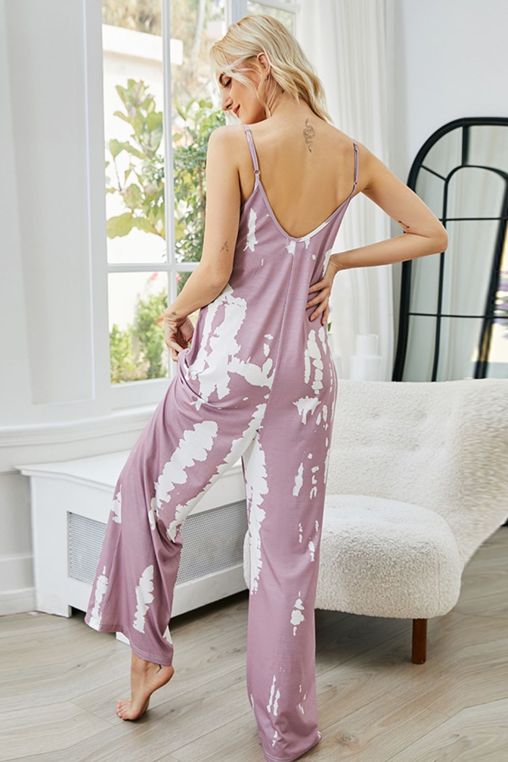 Tie-Dye Spaghetti Strap Jumpsuit with Pockets - Premium  from Momma Done Gone Crafty- Just $37.99! Shop now at Momma Done Gone Crafty