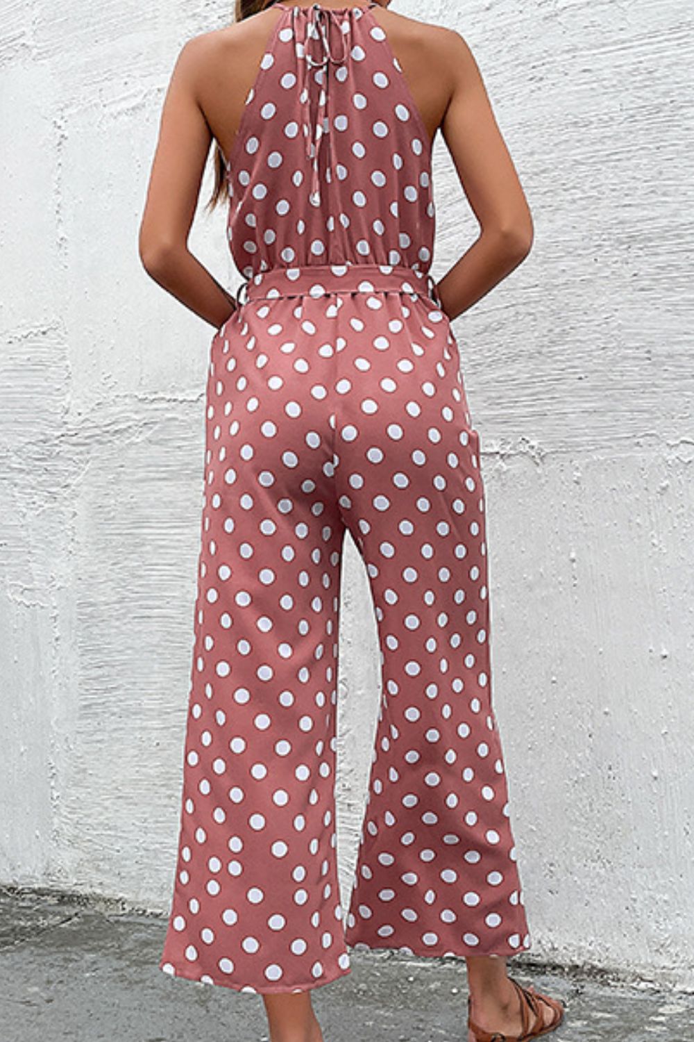 Polka Dot Grecian Wide Leg Jumpsuit - Premium  from Momma Done Gone Crafty- Just $43.99! Shop now at Momma Done Gone Crafty